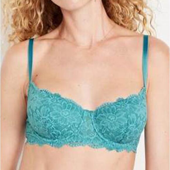Old Navy Parisian Green Lace Underwire Balconette Bra - Picture 1 of 7